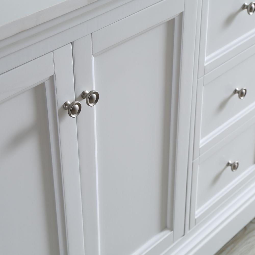 Fresca Windsor 60" Matte White Traditional Double Sink Bathroom Vanity w/ Mirrors