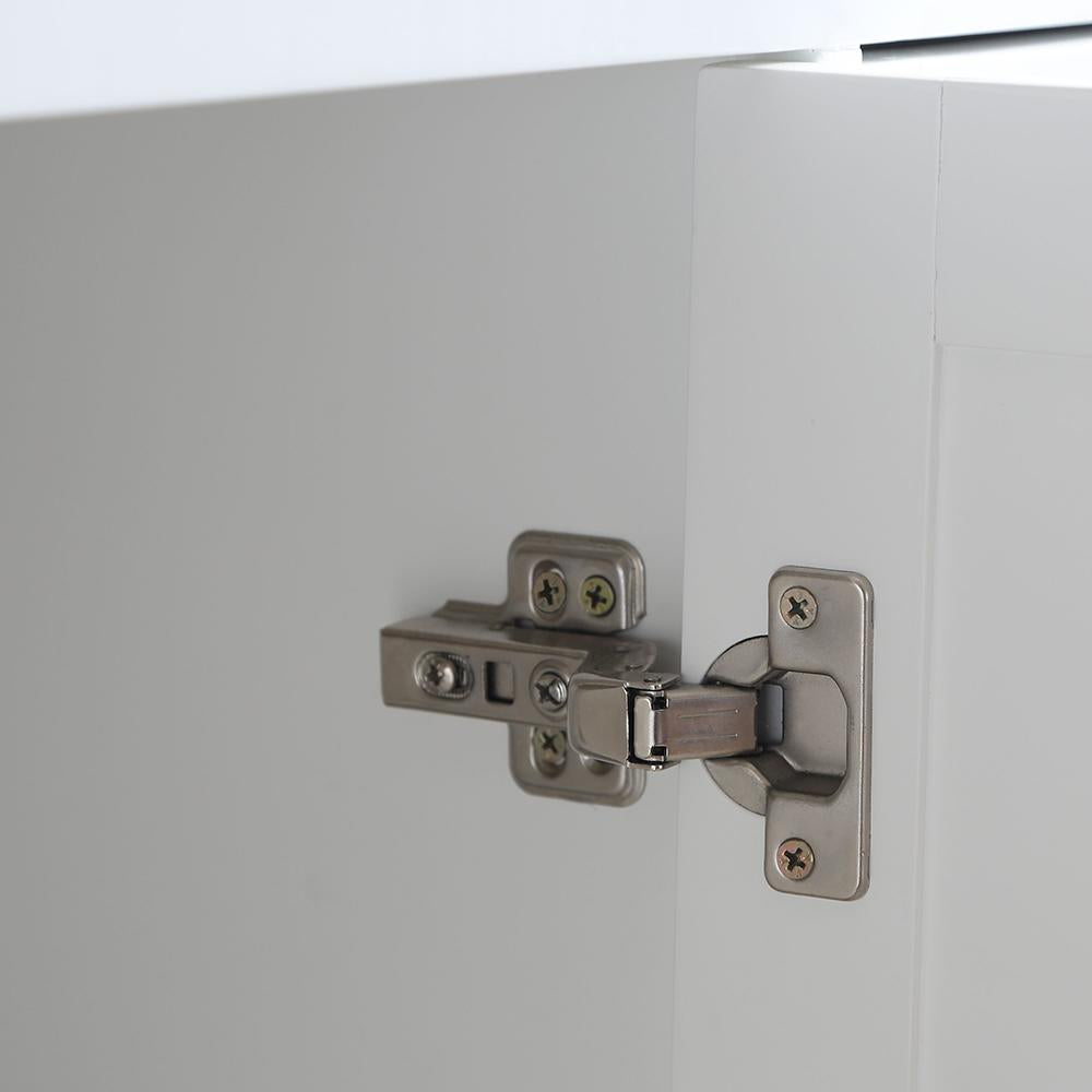Fresca Windsor 60" Matte White Traditional Double Sink Bathroom Vanity w/ Mirrors