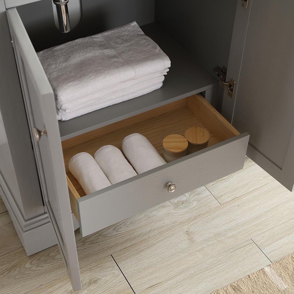 Fresca Windsor 72" Gray Textured Traditional Double Sink Bathroom Vanity w/ Mirrors