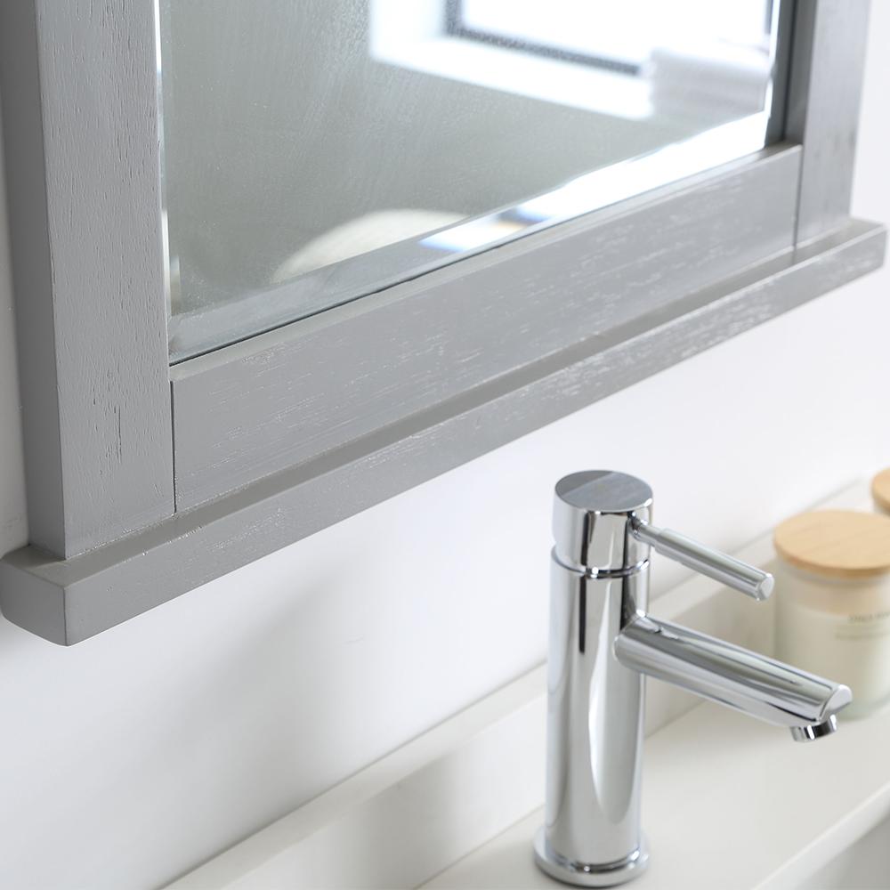 Fresca Windsor 72" Gray Textured Traditional Double Sink Bathroom Vanity w/ Mirrors