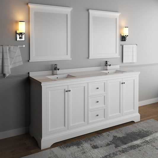 Fresca-Windsor-72"-Matte-White-Traditional-Double-Sink-Bathroom-Vanity-w/-Mirrors-(FVN2472WHM)