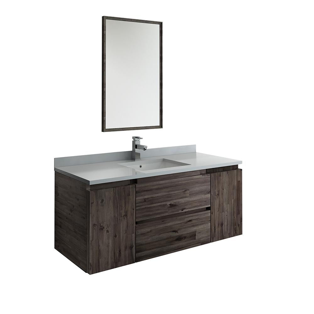 Fresca Formosa 48" Wall Hung Modern Bathroom Vanity w/ Mirror