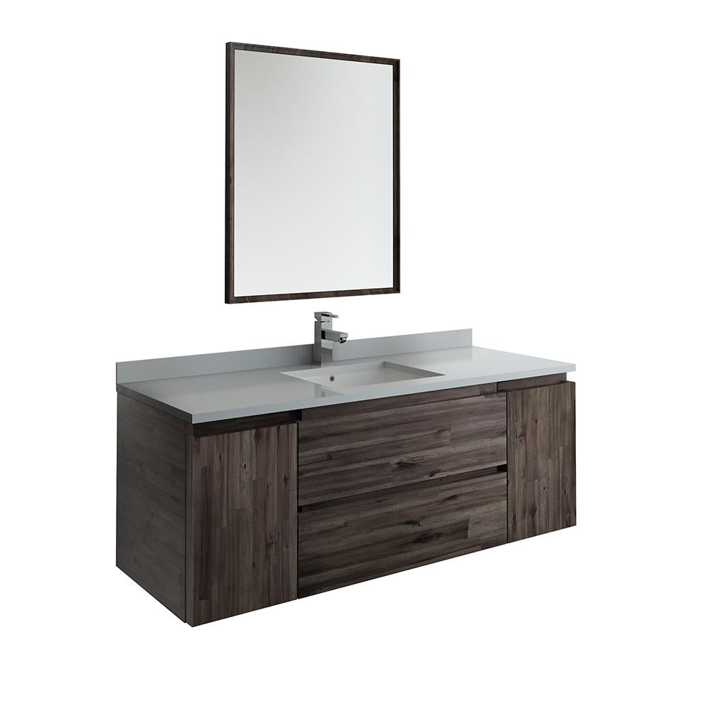 Fresca Formosa 54" Wall Hung Modern Bathroom Vanity w/ Mirror