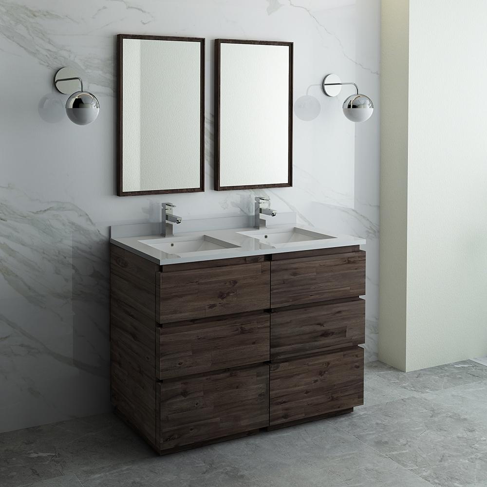 Fresca-Formosa-48"-Floor-Standing-Double-Sink-Modern-Bathroom-Vanity-w/-Mirrors-(FVN31-2424ACA-FC)