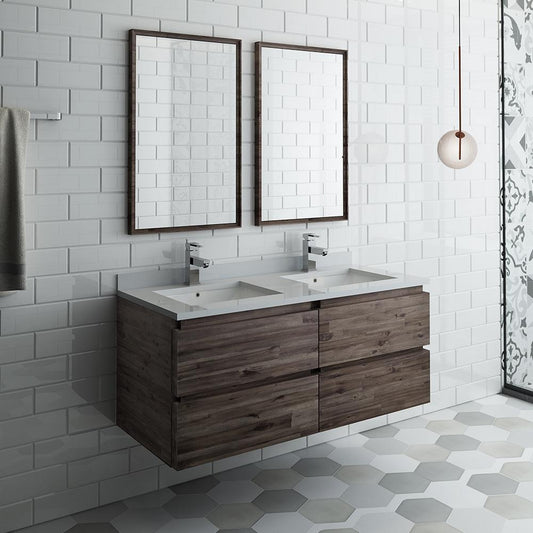 Fresca-Formosa-48"-Wall-Hung-Double-Sink-Modern-Bathroom-Vanity-w/-Mirrors-(FVN31-2424ACA)