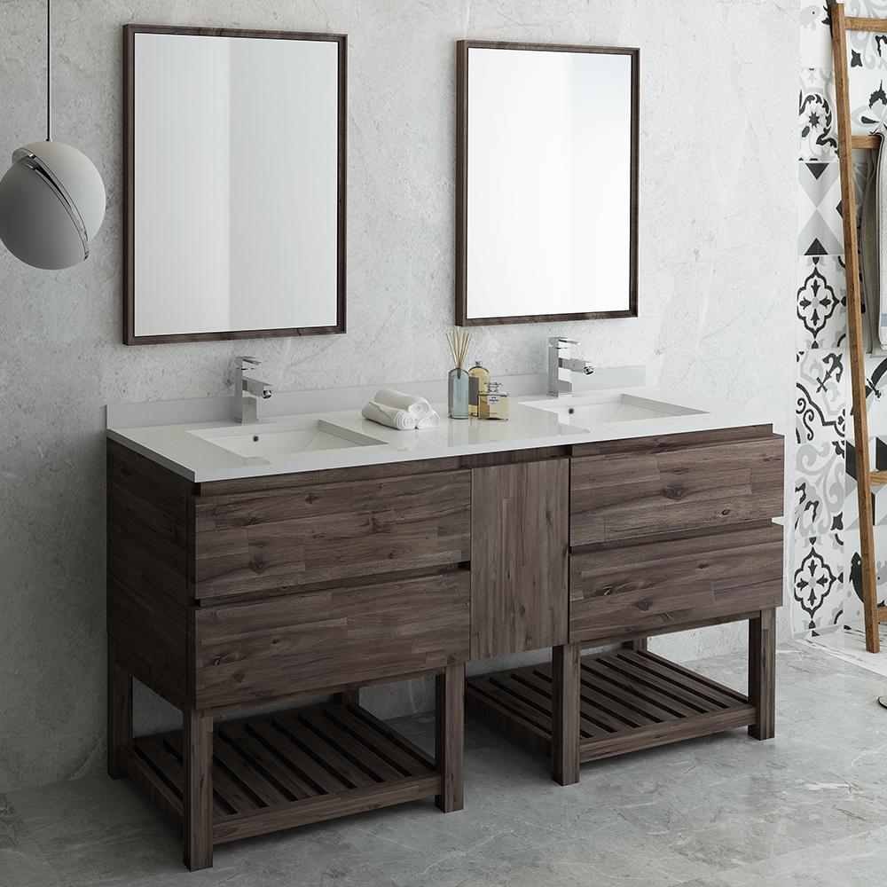 Fresca-Formosa-72"-Floor-Standing-Double-Sink-Modern-Bathroom-Vanity-w/-Open-Bottom-&-Mirrors-(FVN31-301230ACA-FS)