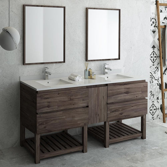 Fresca-Formosa-72"-Floor-Standing-Double-Sink-Modern-Bathroom-Vanity-w/-Open-Bottom-&-Mirrors-(FVN31-301230ACA-FS)