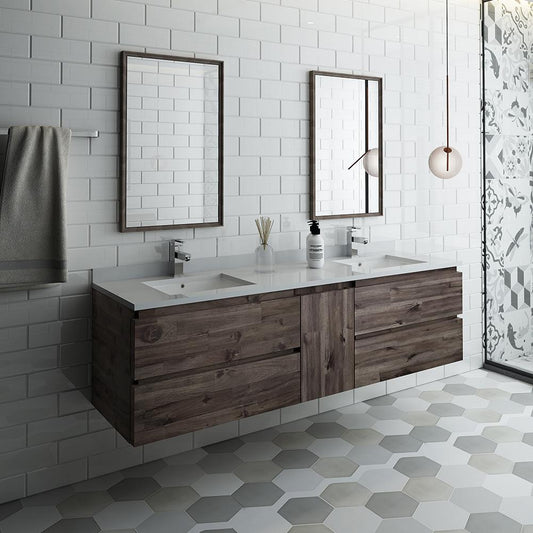Fresca-Formosa-72"-Wall-Hung-Double-Sink-Modern-Bathroom-Vanity-w/-Mirrors-(FVN31-301230ACA)