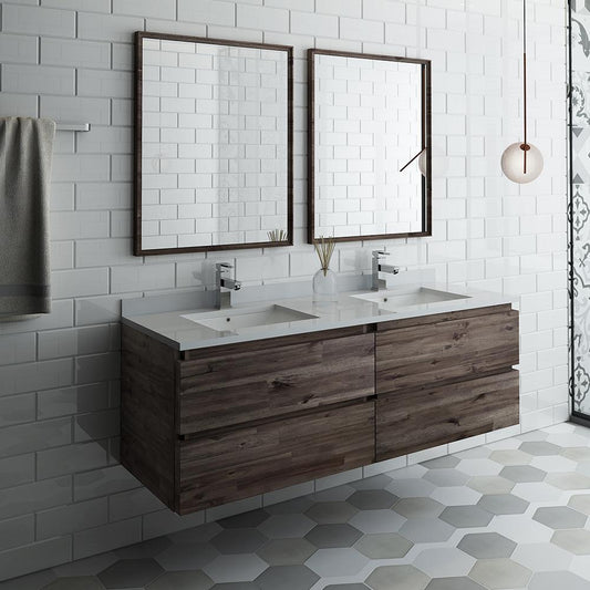 Fresca-Formosa-60"-Wall-Hung-Double-Sink-Modern-Bathroom-Vanity-w/-Mirrors-(FVN31-3030ACA)