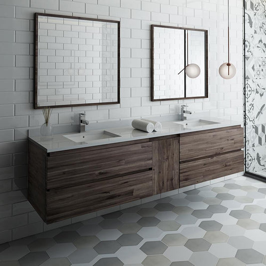 Fresca-Formosa-84"-Wall-Hung-Double-Sink-Modern-Bathroom-Vanity-w/-Mirrors-(FVN31-361236ACA)
