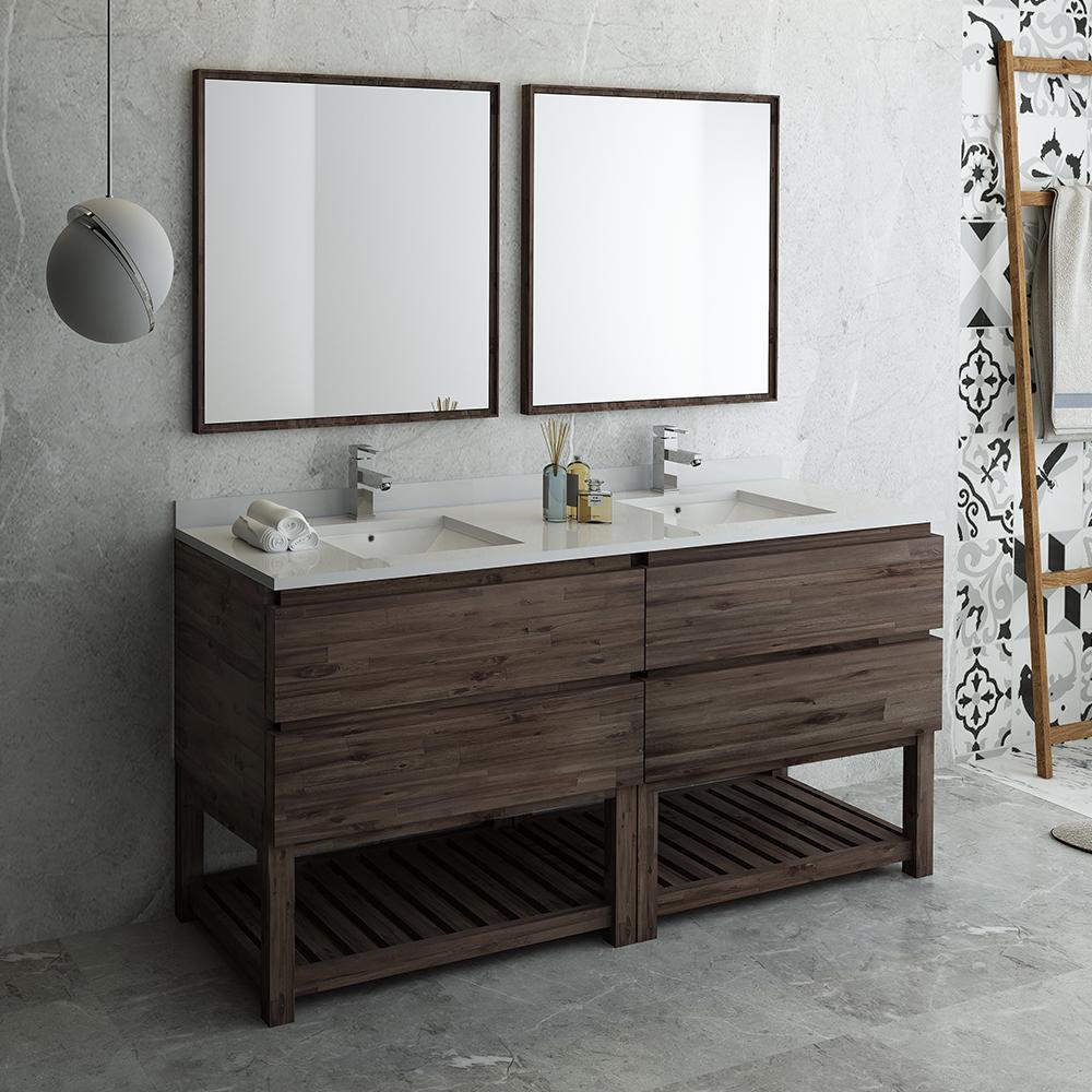 Fresca-Formosa-72"-Floor-Standing-Double-Sink-Modern-Bathroom-Vanity-w/-Open-Bottom-&-Mirrors-(FVN31-3636ACA-FS)