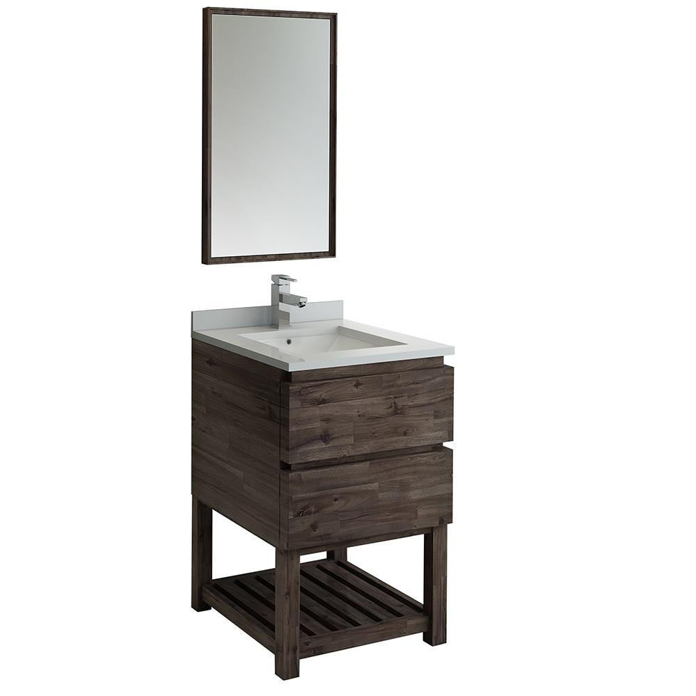 Fresca Formosa 24" Floor Standing Modern Bathroom Vanity w/ Open Bottom & Mirror
