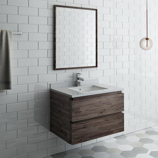 Fresca-Formosa-30"-Wall-Hung-Modern-Bathroom-Vanity-w/-Mirror-(FVN3130ACA)