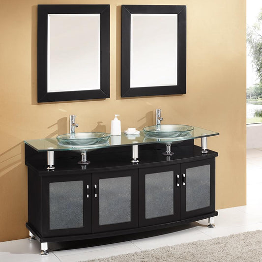Fresca-Contento-60"-Espresso-Double-Sink-Modern-Bathroom-Vanity-w/-Mirrors-(FVN3310ES)