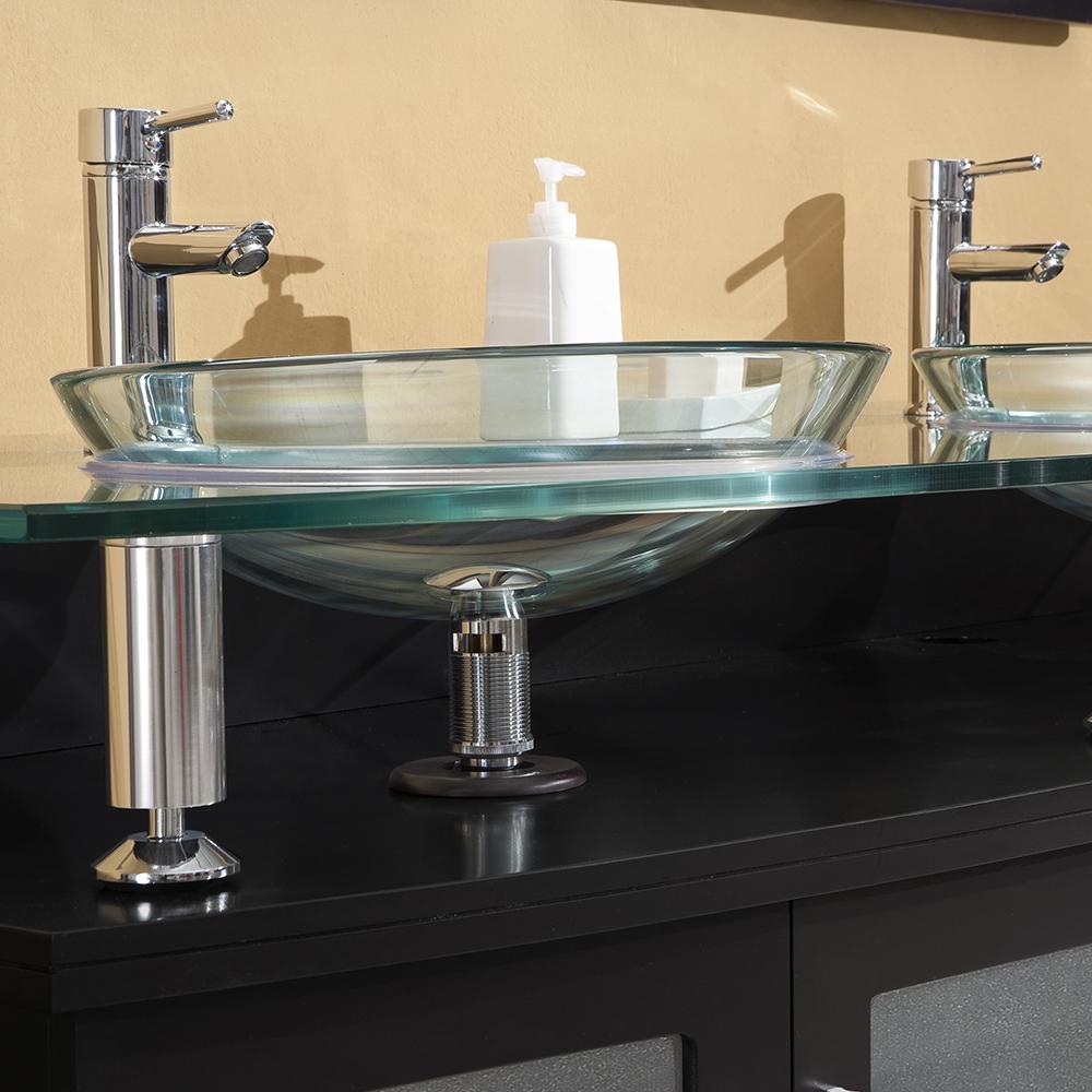 Fresca Contento 60" Espresso Double Sink Modern Bathroom Vanity w/ Mirrors