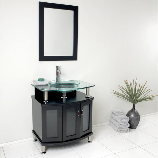 Fresca-Contento-30"-Espresso-Modern-Bathroom-Vanity-w/-Mirror-(FVN3314ES)