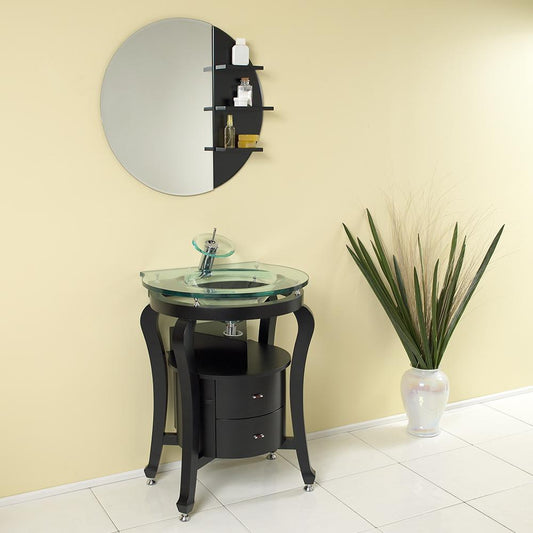 Fresca-Simpatico-26"-Espresso-Modern-Bathroom-Vanity-w/-Mirror-&-Shelves-(FVN3330ES)