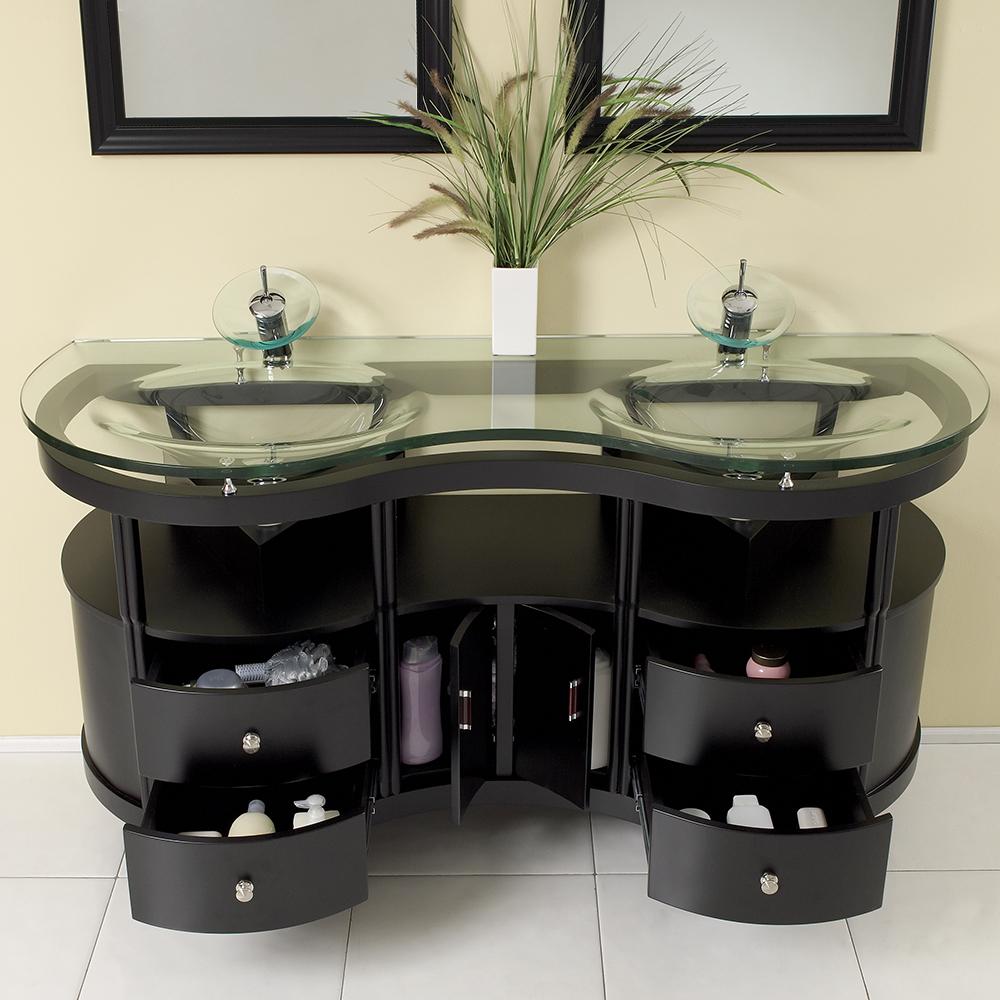 Fresca Unico 63" Espresso Modern Bathroom Vanity w/ Mirrors