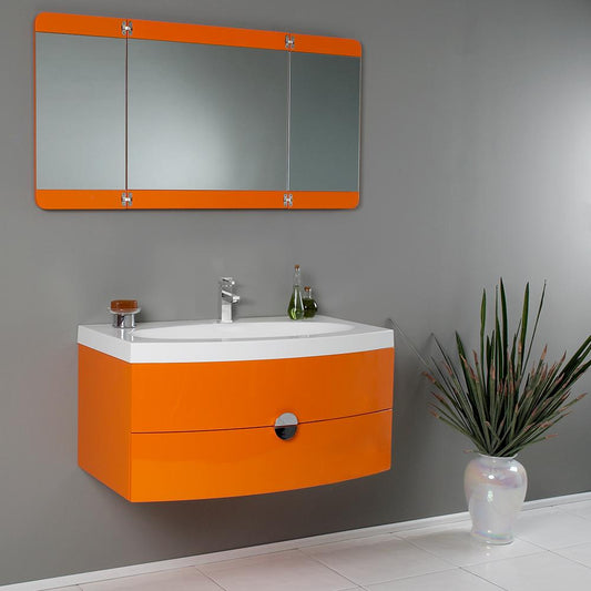 Fresca-Energia-36"-Orange-Modern-Bathroom-Vanity-w/-Three-Panel-Folding-Mirror-(FVN5092OR)