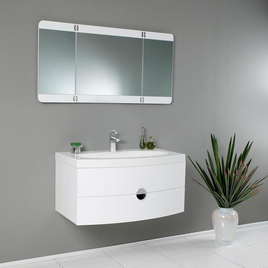 Fresca-Energia-36"-White-Modern-Bathroom-Vanity-w/-Three-Panel-Folding-Mirror-(FVN5092PW)
