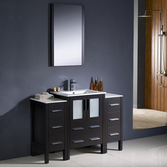 Fresca-Torino-48"-Espresso-Modern-Bathroom-Vanity-w/-2-Side-Cabinets-&-Integrated-Sink-(FVN62-122412ES-UNS)