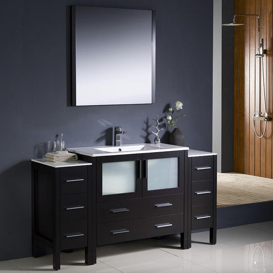 Fresca-Torino-60"-Espresso-Modern-Bathroom-Vanity-w/-2-Side-Cabinets-&-Integrated-Sink-(FVN62-123612ES-UNS)