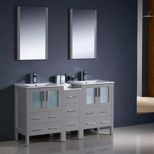 Fresca-Torino-60"-Gray-Modern-Double-Sink-Bathroom-Vanity-w/-Side-Cabinet-&-Integrated-Sinks-(FVN62-241224GR-UNS)