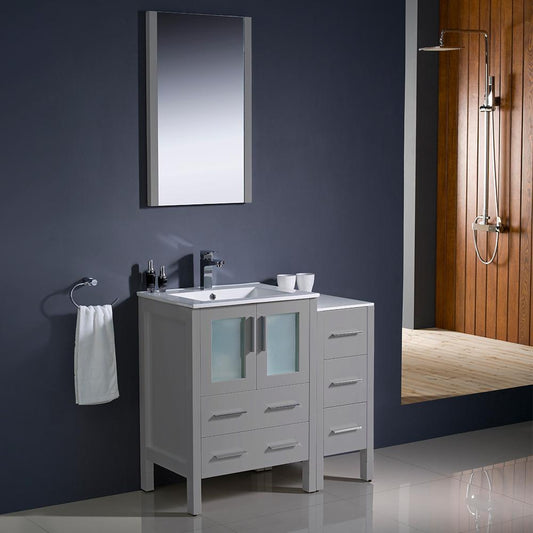 Fresca-Torino-36"-Gray-Modern-Bathroom-Vanity-w/-Side-Cabinet-&-Integrated-Sinks-(FVN62-2412GR-UNS)