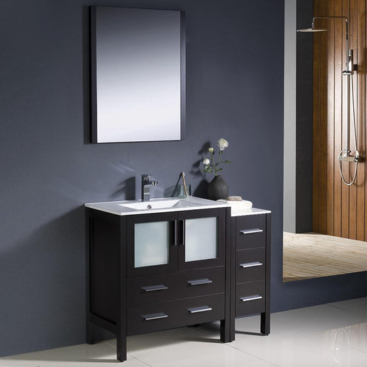 Fresca-Torino-42"-Espresso-Modern-Bathroom-Vanity-w/-Side-Cabinet-&-Integrated-Sink-(FVN62-3012ES-UNS)