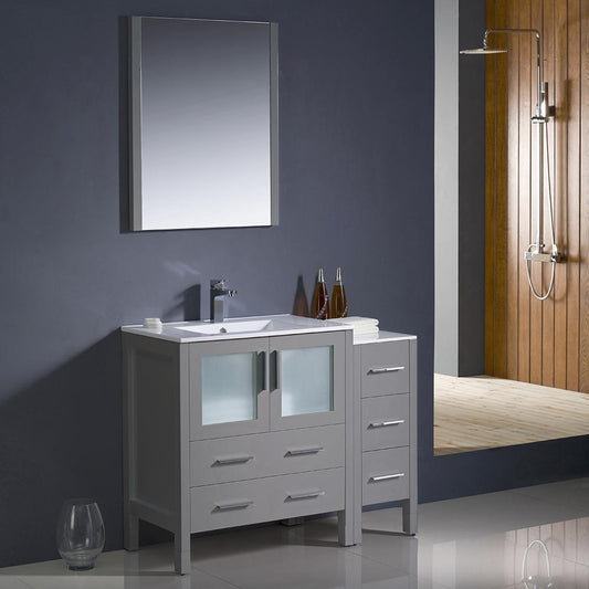 Fresca-Torino-42"-Gray-Modern-Bathroom-Vanity-w/-Side-Cabinet-&-Integrated-Sink-(FVN62-3012GR-UNS)