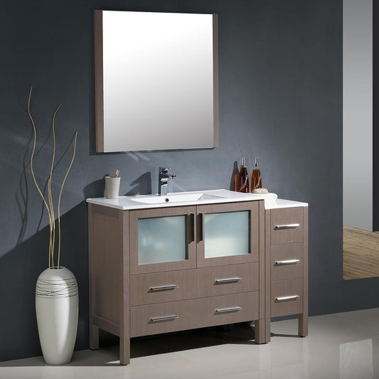 Fresca-Torino-48"-Gray-Oak-Modern-Bathroom-Vanity-w/-Side-Cabinet-&-Integrated-Sink-(FVN62-3612GO-UNS)