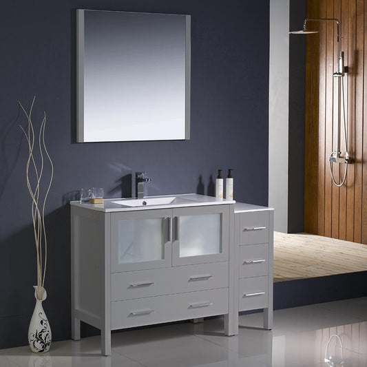 Fresca-Torino-48"-Gray-Modern-Bathroom-Vanity-w/-Side-Cabinet-&-Integrated-Sink-(FVN62-3612GR-UNS)