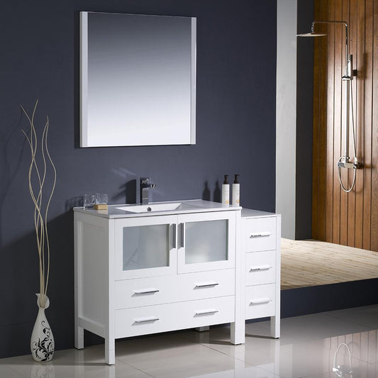Fresca-Torino-48"-White-Modern-Bathroom-Vanity-w/-Side-Cabinet-&-Integrated-Sink-(FVN62-3612WH-UNS)