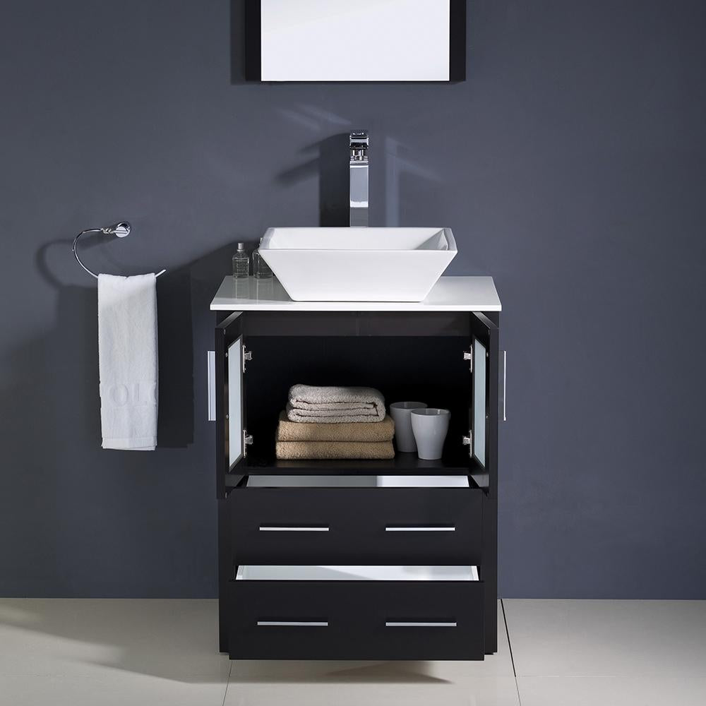 Fresca Torino 24" Espresso Modern Bathroom Vanity w/ Vessel Sink