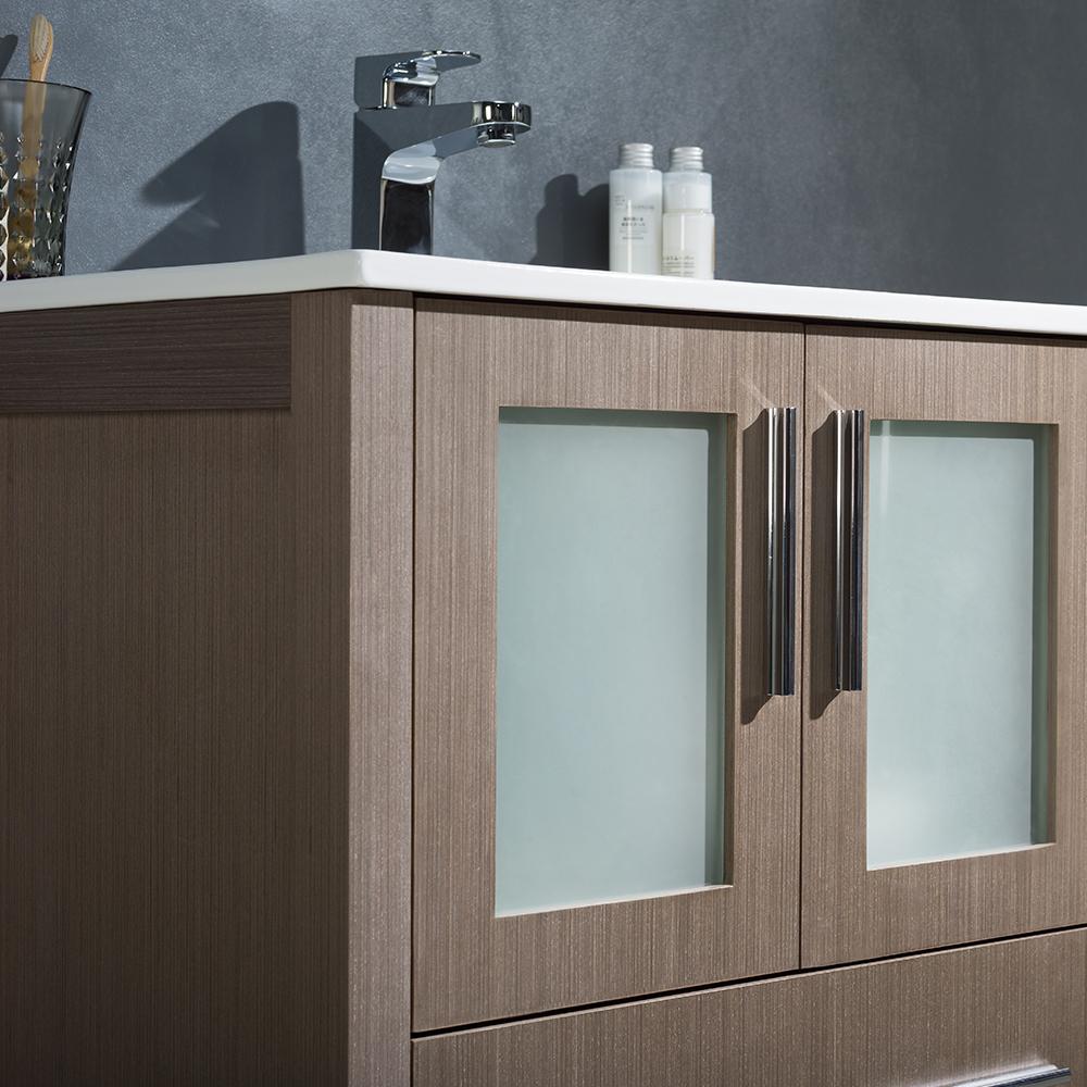 Fresca Torino 24" Gray Oak Modern Bathroom Vanity w/ Integrated Sink