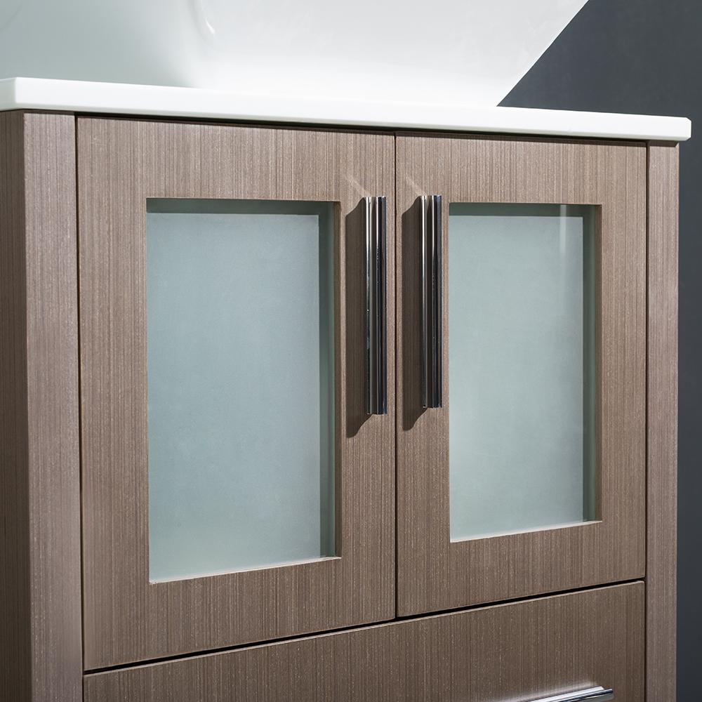 Fresca Torino 24" Gray Oak Modern Bathroom Vanity w/ Vessel Sink