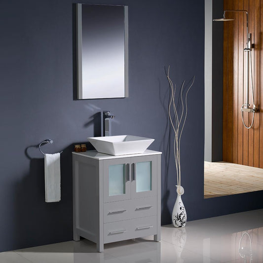 Fresca-Torino-24"-Gray-Modern-Bathroom-Vanity-w/-Vessel-Sink-(FVN6224GR-VSL)