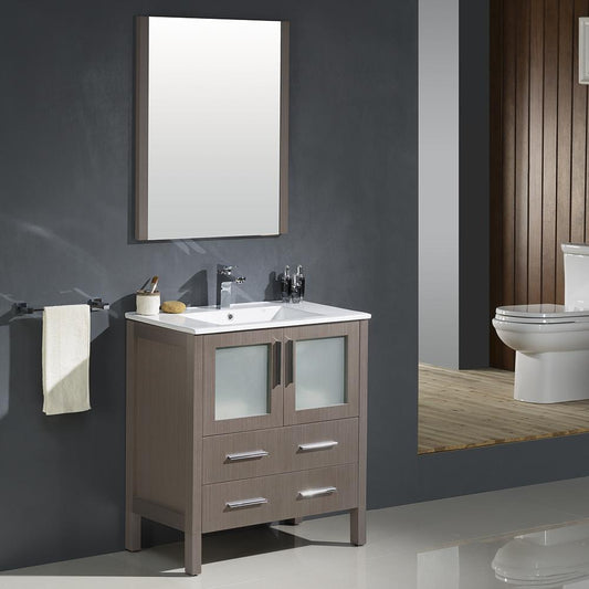 Fresca-Torino-30"-Gray-Oak-Modern-Bathroom-Vanity-w/-Integrated-Sink-(FVN6230GO-UNS)