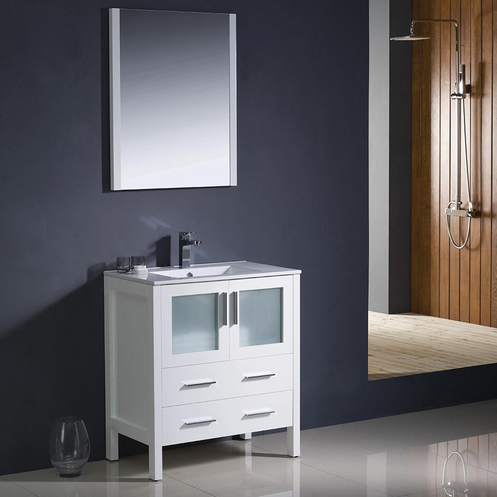 Fresca-Torino-30"-White-Modern-Bathroom-Vanity-w/-Integrated-Sink-(FVN6230WH-UNS)