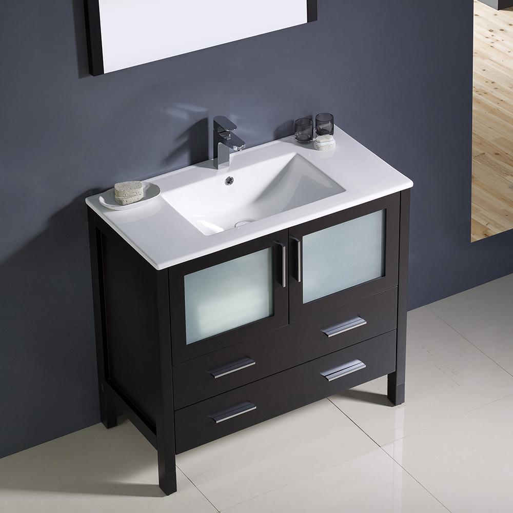 Fresca Torino 36" Espresso Modern Bathroom Vanity w/ Integrated Sink