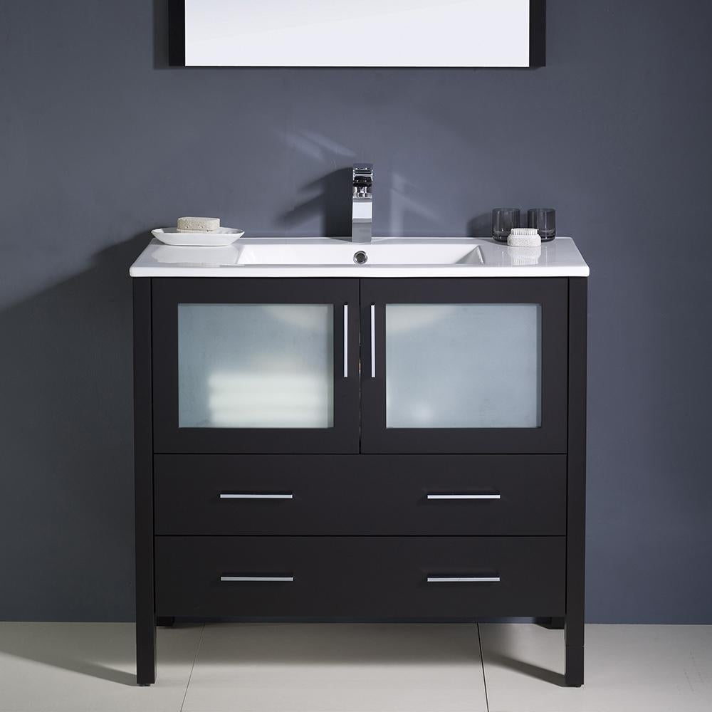 Fresca Torino 36" Espresso Modern Bathroom Vanity w/ Integrated Sink