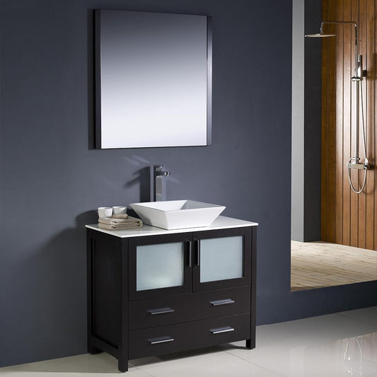 Fresca-Torino-36"-Espresso-Modern-Bathroom-Vanity-w/-Vessel-Sink-(FVN6236ES-VSL)