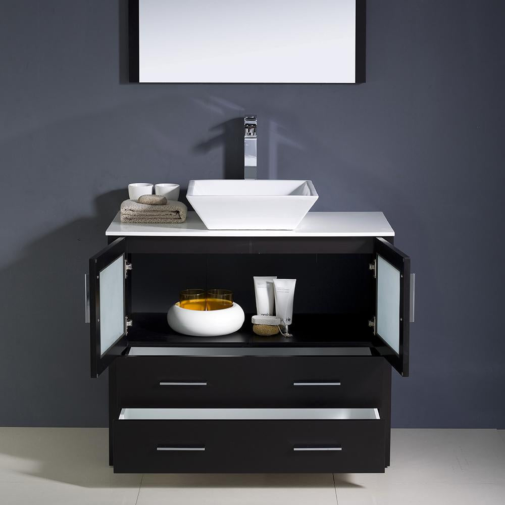 Fresca Torino 36" Espresso Modern Bathroom Vanity w/ Vessel Sink