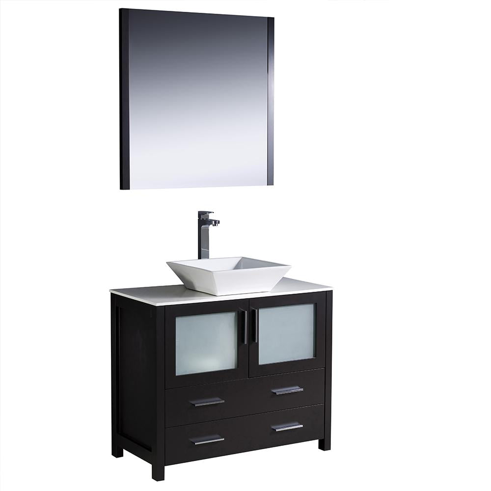 Fresca Torino 36" Espresso Modern Bathroom Vanity w/ Vessel Sink