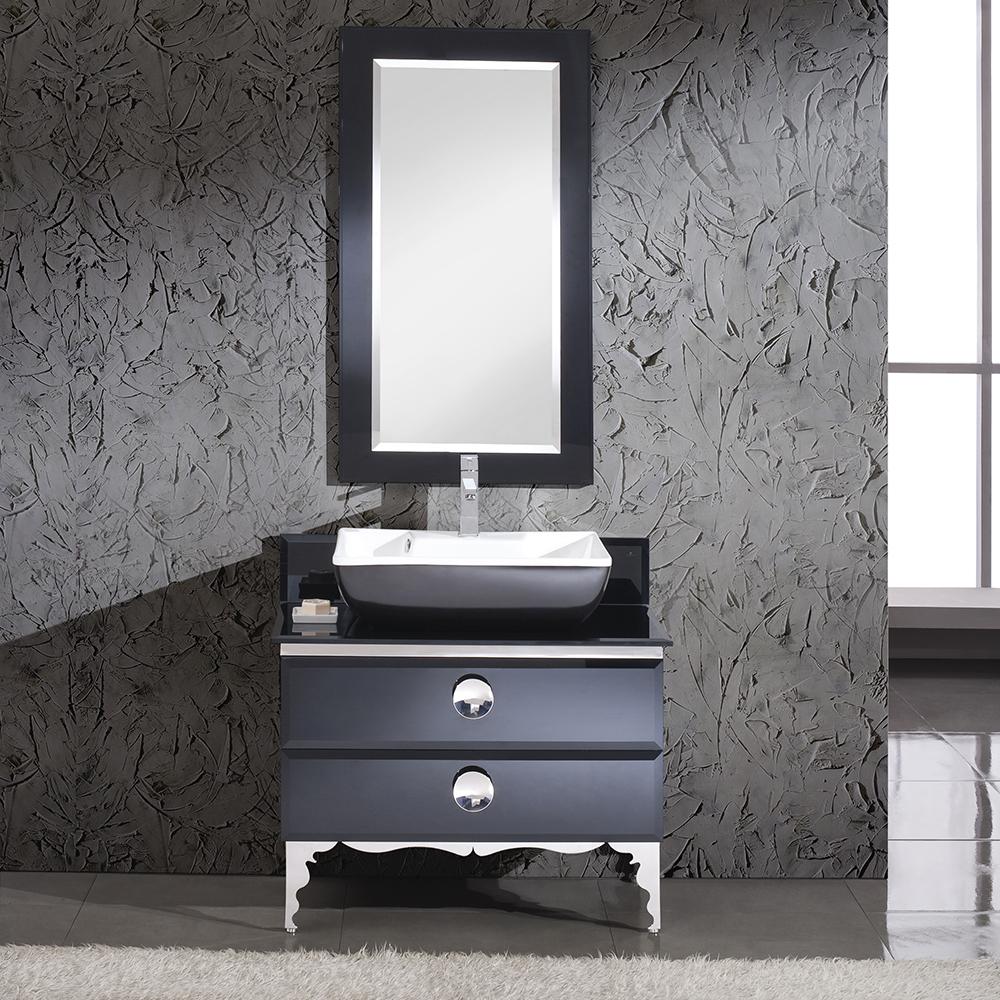 Fresca Moselle 36" Modern Glass Bathroom Vanity w/ Mirror