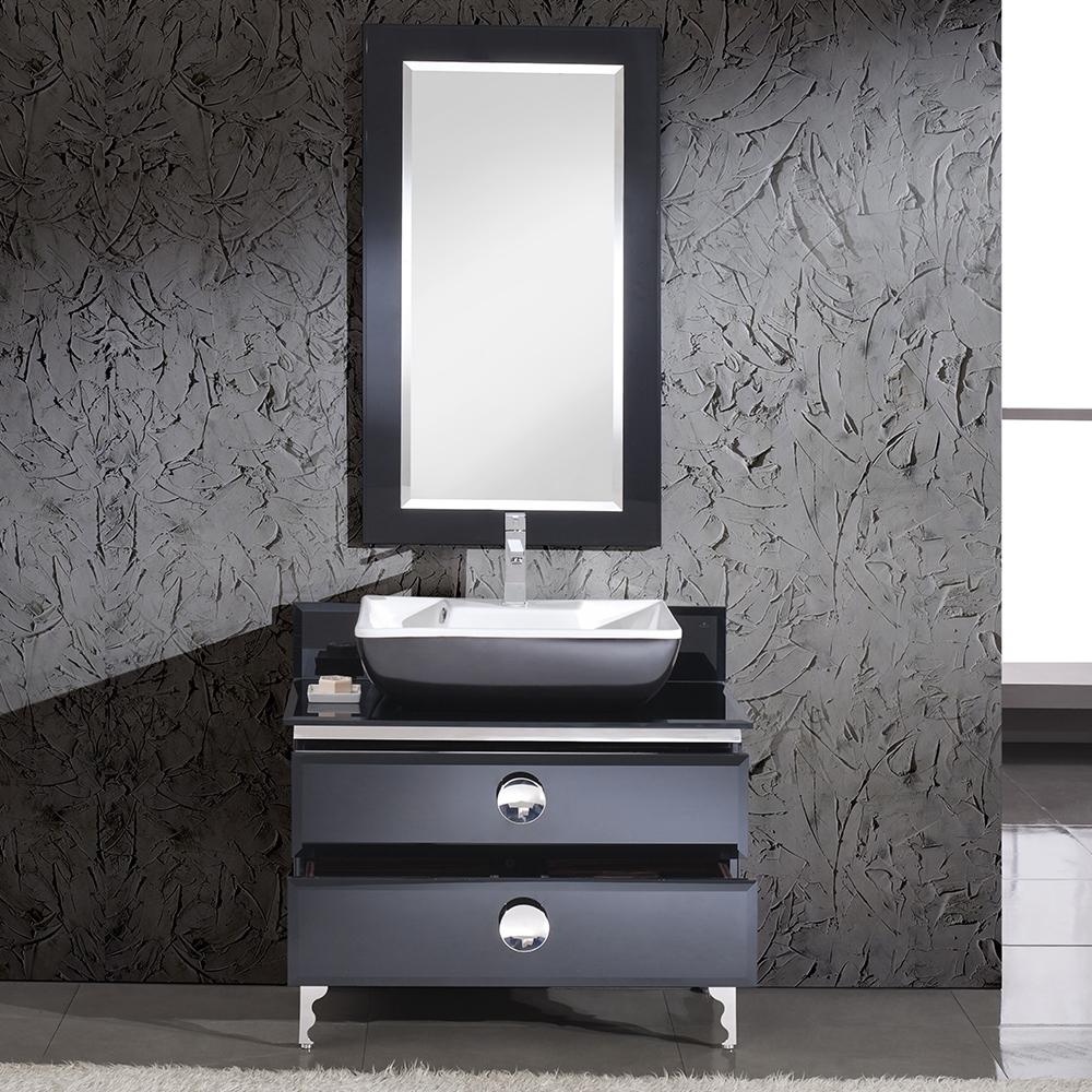 Fresca Moselle 36" Modern Glass Bathroom Vanity w/ Mirror