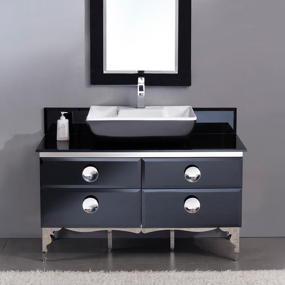 Fresca Moselle 47" Modern Glass Bathroom Vanity w/ Mirror