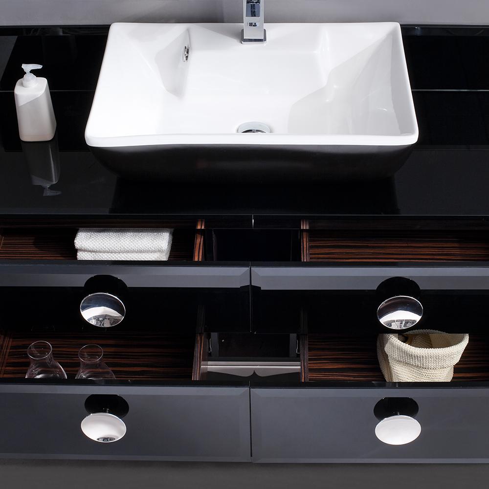 Fresca Moselle 47" Modern Glass Bathroom Vanity w/ Mirror