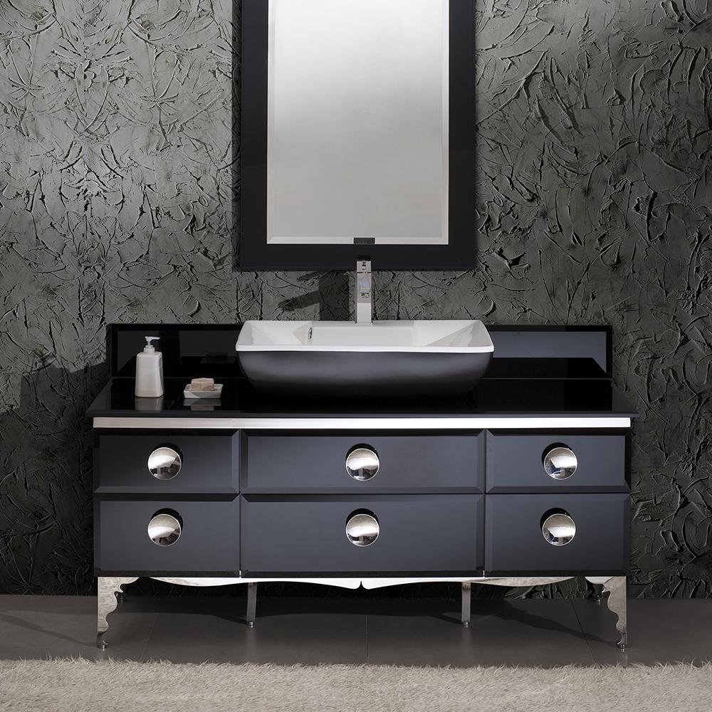Fresca Moselle 59" Modern Glass Bathroom Vanity w/ Mirror