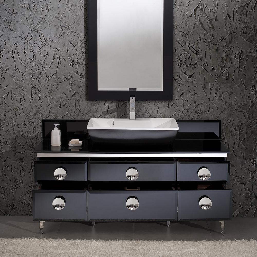 Fresca Moselle 59" Modern Glass Bathroom Vanity w/ Mirror